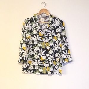 Zara | White Floral Hawaiian Print Blouse